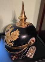Officer's Pickelhaube Sterling Cockade, medals, SB to No. 162 IR Lubeck .jpg