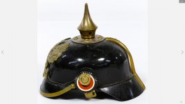 World War I Enlisted Prussian Pickelhaube Spiked Helmet  Left Side.jpg