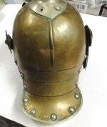 German Prussian M1867 metal Cuirassier cavalry helmet, back.jpg