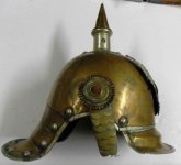 German Prussian M1867 metal Cuirassier cavalry helmet, Left Side.jpg
