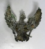 German Prussian M1867 metal Cuirassier cavalry helmet, RARE! Back of Adler.jpg