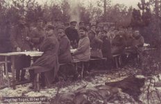 WW1 German Officers Wild Boar Hunting Party at Lunch, Toges in the Ardennes 1917.jpg